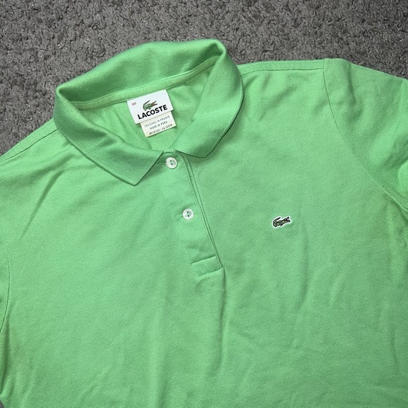 Ladies LACOSTE POLO Kelly GREEN SIZE EU 40 USA Small Golf Preppy Made In France - Picture 1 of 5